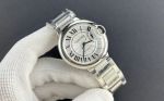 Ballon Bleu De Cartier 33mm NH05 Movement SS Strap White Face Women aaa cartier writing instruments Watch